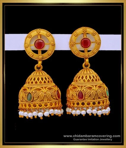 Buy Indian Traditional Gold Plated Bahubali Earrings With Kaan Chain Online  at desertcartIsrael