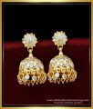First Quality White Stone Impon Jhumkas Earrings for Wedding