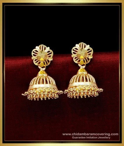 18K Gold Plated South Indian Wedding Tops Designer Earrings Fashion Stud  Jewelry | eBay