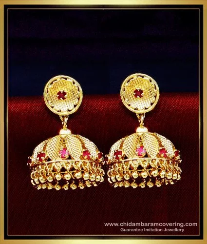 Buy Gold-plated Classic Jhumkas Earrings for Women Online at Silvermerc |  SBE10MR_400 – Silvermerc Designs