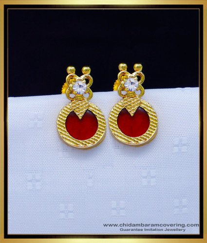 Erg1729 - Buy Kerala Palakka Stud Design 1 Gram Gold Jewellery
