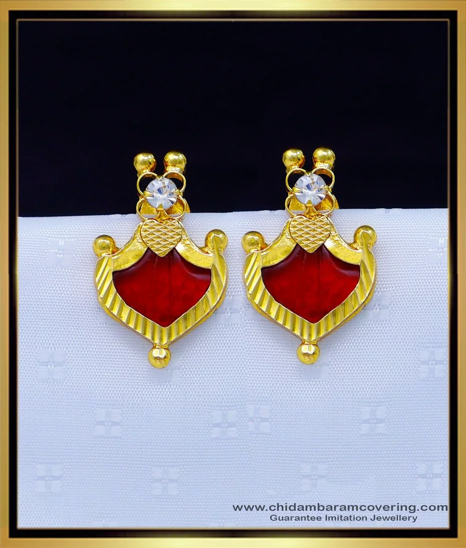 New Pattern Design One Gram Gold Earrings For Daily Wear ER2034