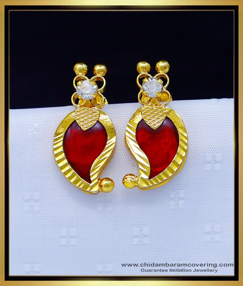 Flower Shape Red CZ Crystal Geometric Stud Earrings – Neshe Fashion Jewelry