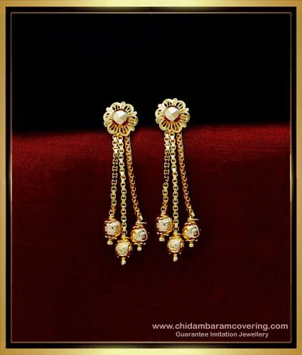 Daily Wear Gold Earrings Designs - South India Jewels