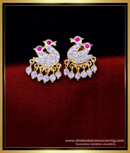 ERG1792 - Traditional Earrings Design Gold Plated Impon Jewellery Online 