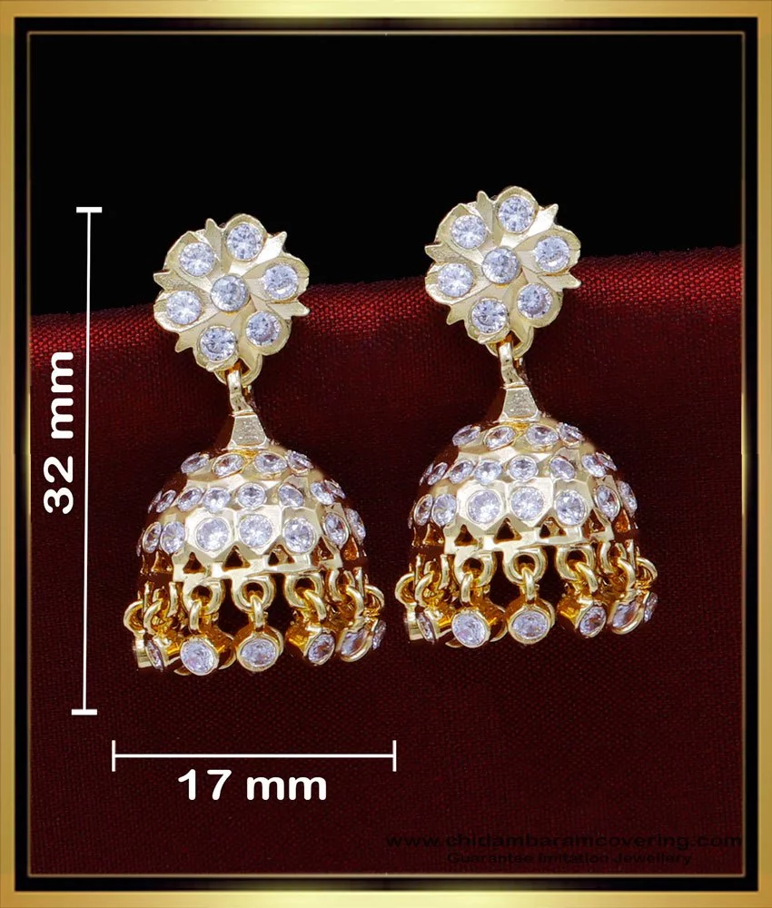 Gold plated Stylish Look Eye Theme New Earring With White stone