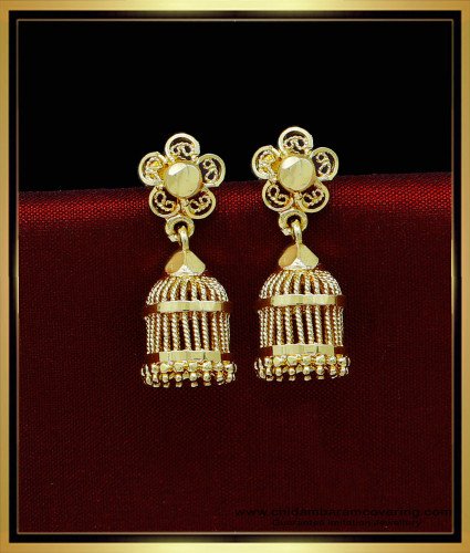 ERG1821 - South Indian Gold Jhumka Design Gold Plated Jewellery 