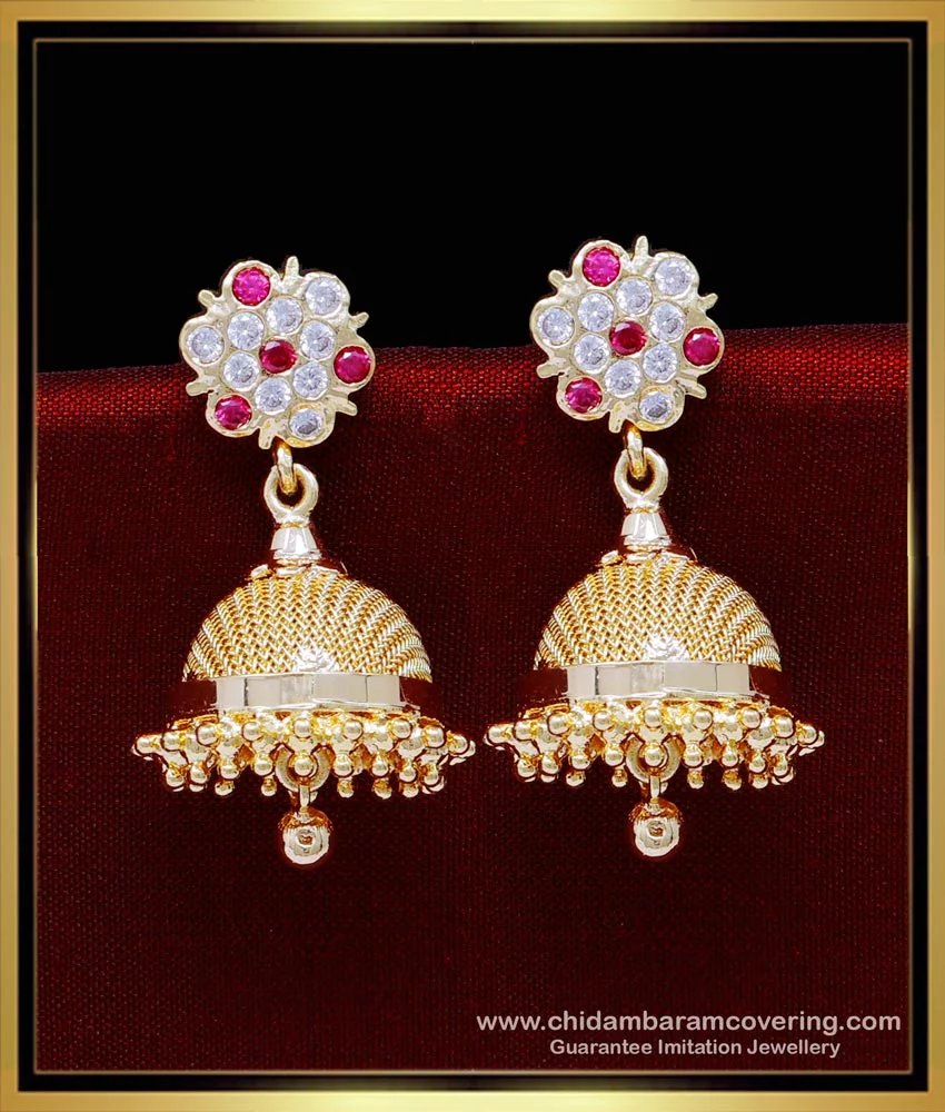Buy Beautiful Gold Jhumka Earrings Impon 8 gram earrings design
