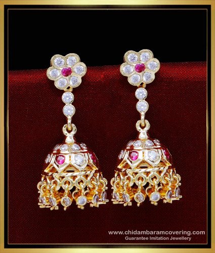 ERG1843 - Bridal Gold Jhumka Design Latest Impon Jewellery Online