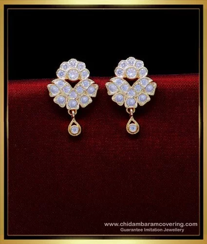 Buy Latest 1 Gram Gold Flower Design Daily Use Small Earrings for Girls