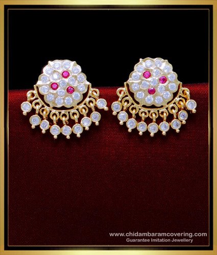 ERG1879 - Beautiful Flower Design Impon 1 Gram Gold Stud Earrings