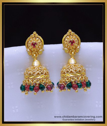 Erg1901 - New Model Daily Wear Crystal Jhumka Earrings for Women