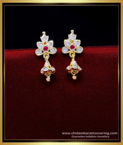 ERG1913 - Impon Small Gold Stud Earrings Designs for Daily Use