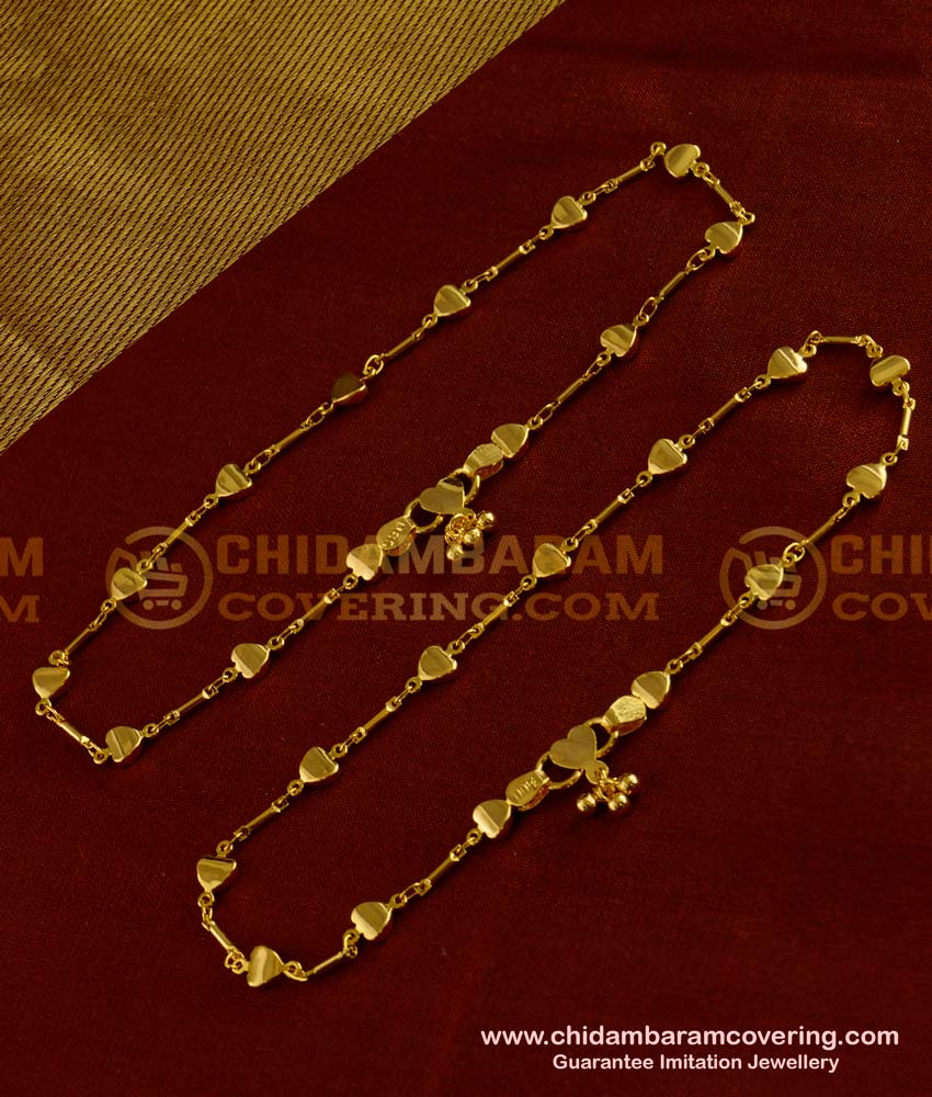 ANK002 - 10.5 inch Latest Anklet Design Gold Plated Kolusu Buy Online Shopping