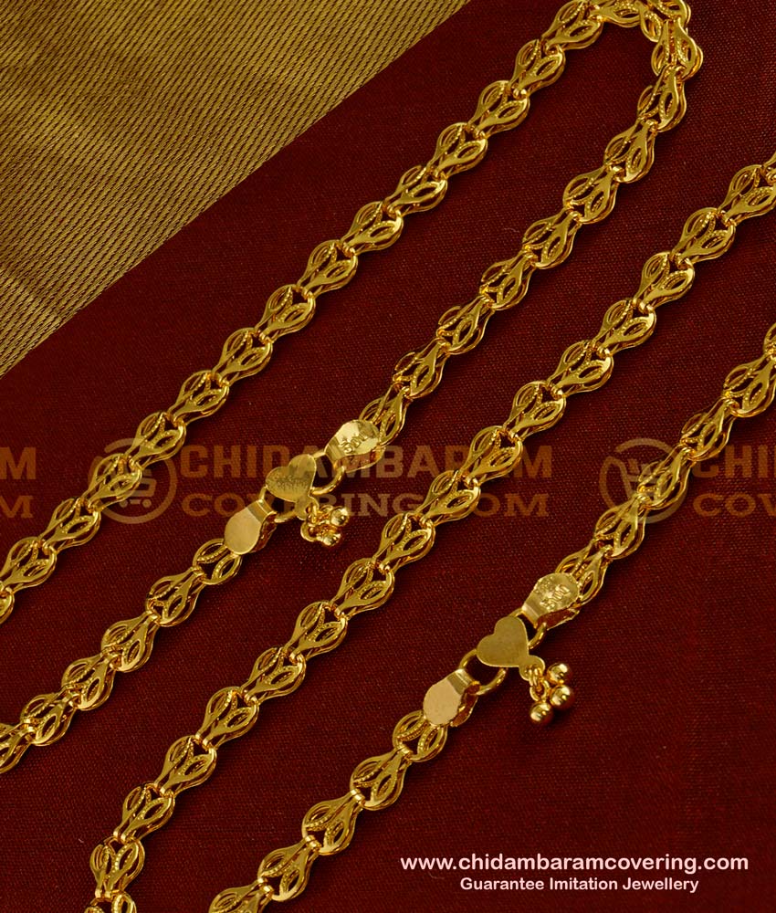 ANK004 - 11 Inch Beautiful One Gram Gold Guarantee Payal Design for Girl