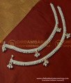 ANK028 - Traditional Artificial Silver Plated White Metal Heavy Beads Enamel Design Anklets for Girls