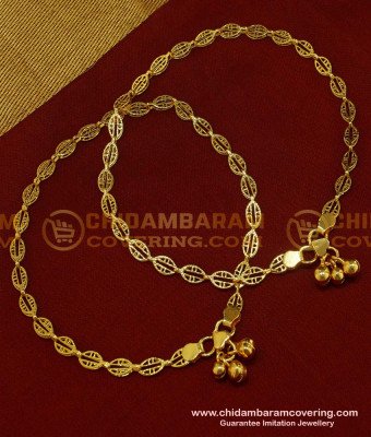 ANK038 - 11 Inch Fashionable Designer Gold Design Bridal Anklet Collections Gold Plated Jewelry
