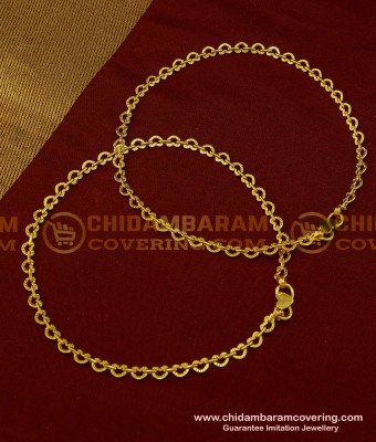 ANK062 - 10 Inch latest Modern anklet heart design light weight payal padasaram for ladies 