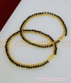 ANK071 - 9.5 Inch Latest Black Crystal Beads Anklet Designs Gold Plated Black Anklet Design Online