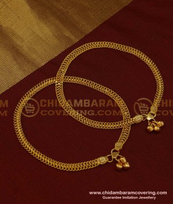 ANK072 - 11 Inches Buy Gold Payal Design Daily Wear Super Flexible Guaranteed Anklet Kolusu Designs Online  