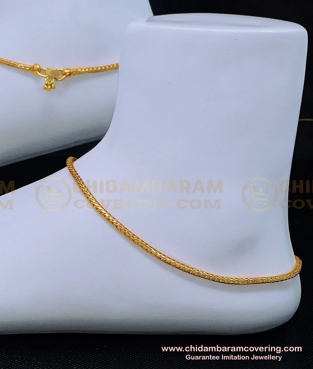 Buy One Gram Gold Thin Roll Chain Anklet Gold Design Buy Online