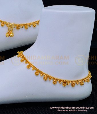 ANK101 - 10.5 Inches One Gram Jewellery New Anklet Design Light Weight Indian Daily Wear Payal Online