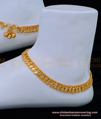 ANK102 - 10.5 Inches Trendy Gold Look Mango Design One Gram Gold Anklet Buy Online