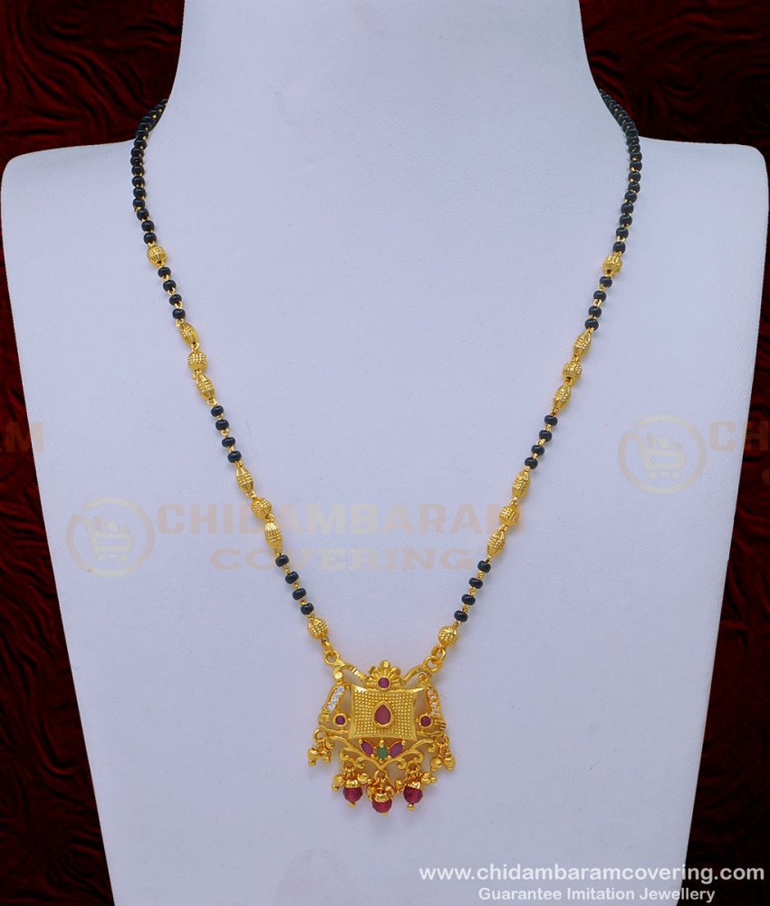 black beads chain, short mangalsutra, gold mangalsutra, new model mangalsutra, traditional mangalsutra, indian mangalsutra, indian thali, nallapusalu, 
