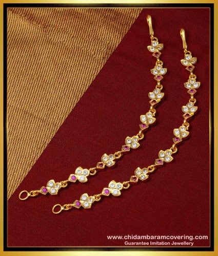 MAT153 - New Model Impon Bridal Wear Maatal Gold Design Gold Covering Ear Chain Online