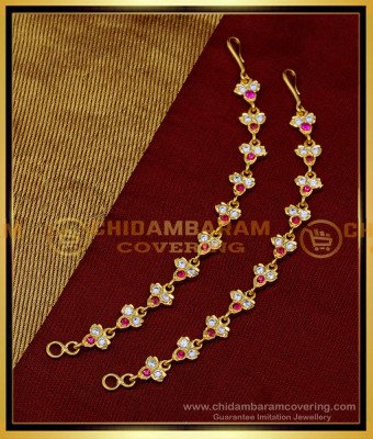 MAT175 - Traditional Impon Gold Ear Chain Designs with Stone