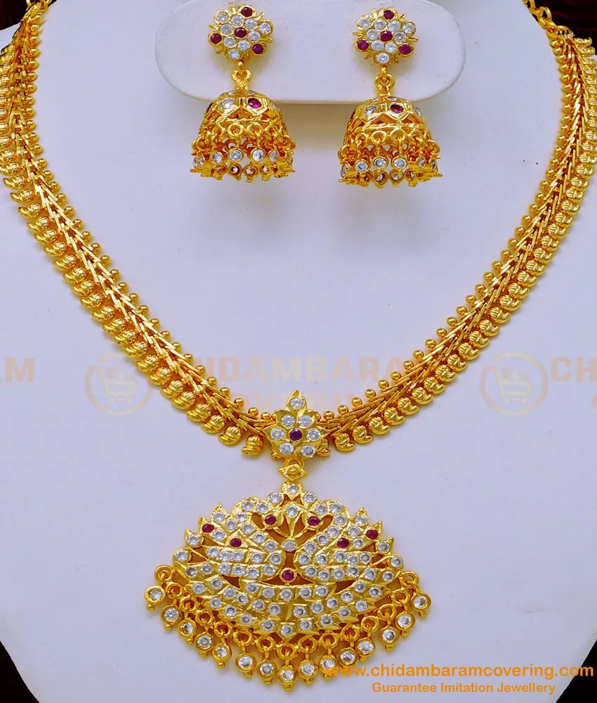 Kundan Necklace set With jhumka – NAMASYA