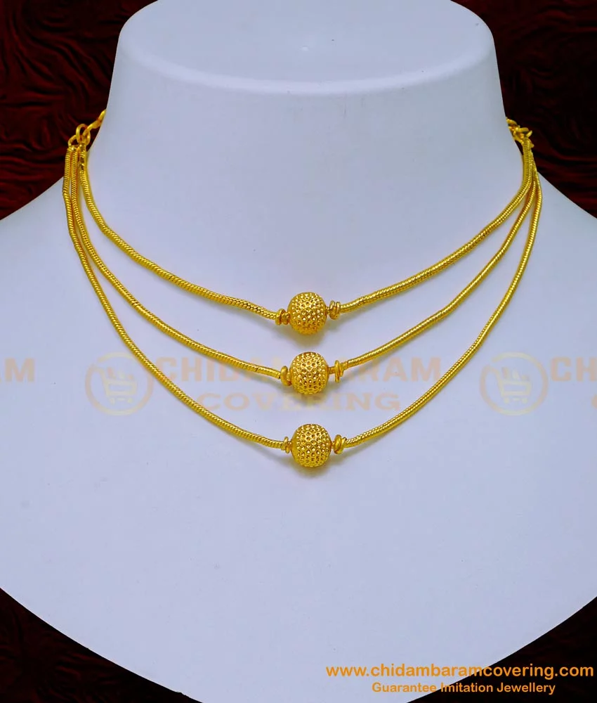 Buy Simple Light Weight Gold Design Plain One Gram Gold Necklace Designs