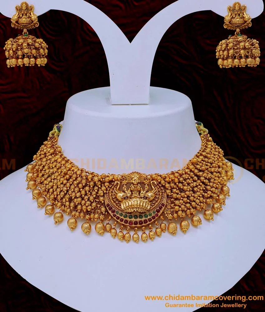 Buy First Quality Real Gold Design Full Gold Beads with Lakshmi ...