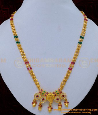 NLC1156 - Latest Collections Crystal with Gold Beads Stone Necklace Designs