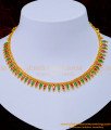 Simple Ruby Emerald Stone Necklace Designs for Women