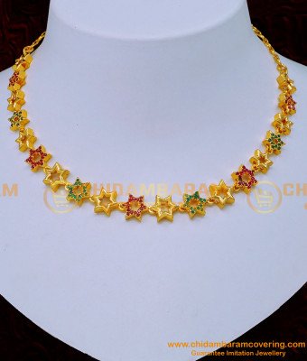 NLC1199 - Latest Ruby Emerald Stone Party Wear Necklace Designs  