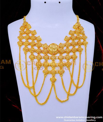 NLC1205 - Latest Arabic Gold Necklace Designs Bridal Arabic Jewellery 
