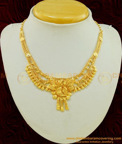 NLC479 - Traditional Gold Covering Necklace Design Indian Wedding Jewellery Buy Online