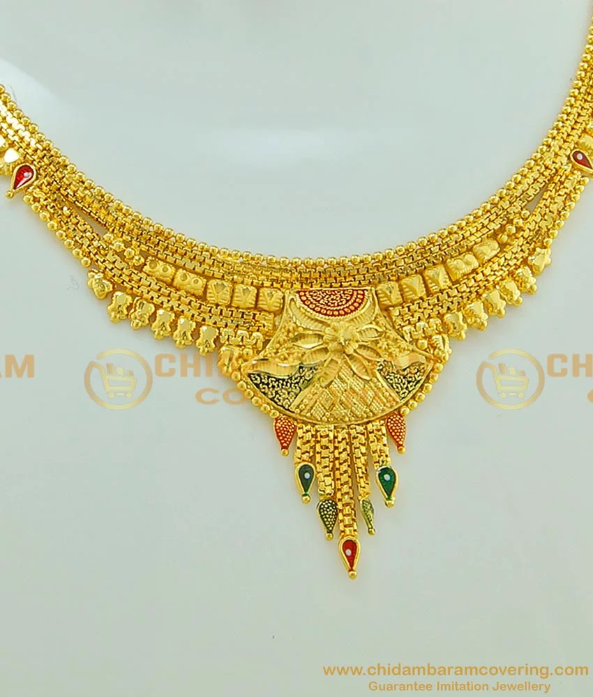 Premium Gold Light weight multicolor Necklace set 7747N – Griiham
