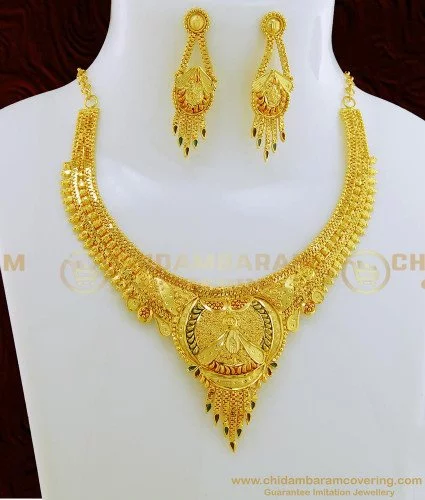 Buy Sukkhi Classy 24 Carat Gold Plated Wedding Jewellery Choker Necklace  Set for Women (N73725) Online