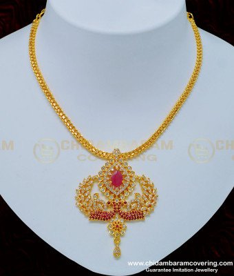 NLC774 - New Gold Plated High Quality Peacock Design Stone Necklace Buy Online