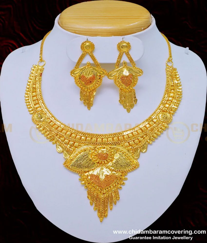 22K Gold Two Tone Necklace Set (18.20G) - Queen of Hearts Jewelry