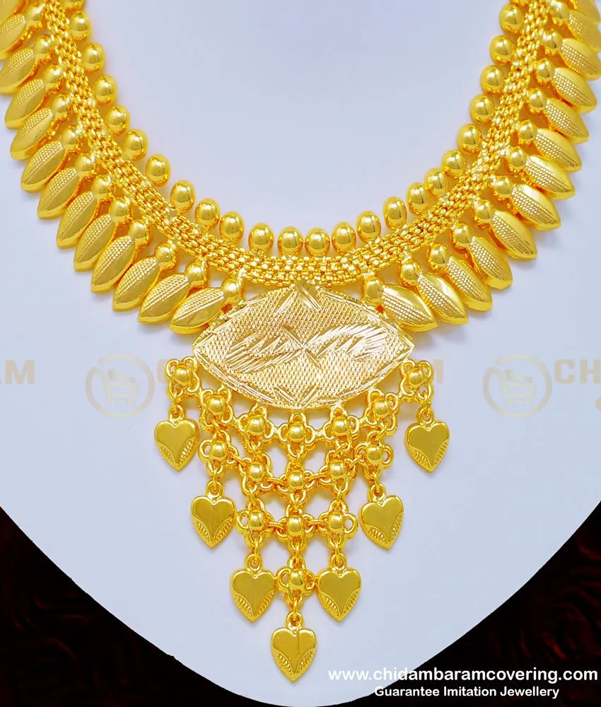 Buy Attractive Kerala Light Weight Leaf Design Plain Gold Necklace ...