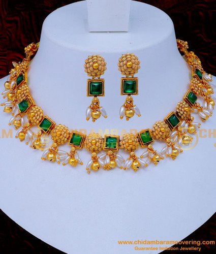 NLC1270 - Elegant Antique Choker Necklace Imitation Jewellery Online