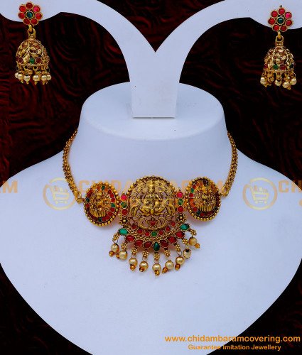 NLC1281 - Trendy Bridal Antique Choker Necklace Imitation Jewellery 