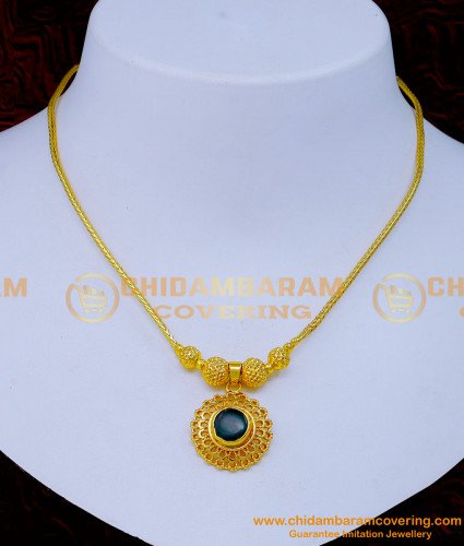 Nlc1283 - Simple Gold Plated Kerala Necklace Design for Women