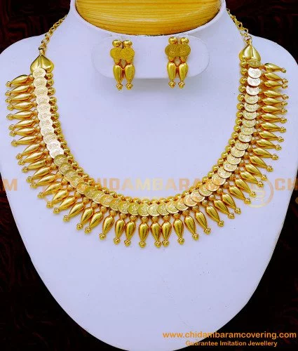 nlc1298 lakshmi coin necklace designs gold plated necklace set online1