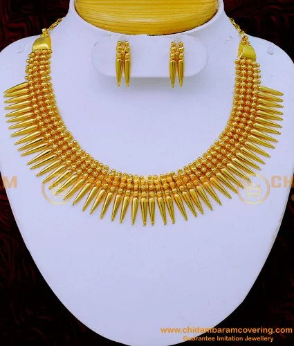 nlc1299 traditional kerala mullamuttu necklace design for wedding 1