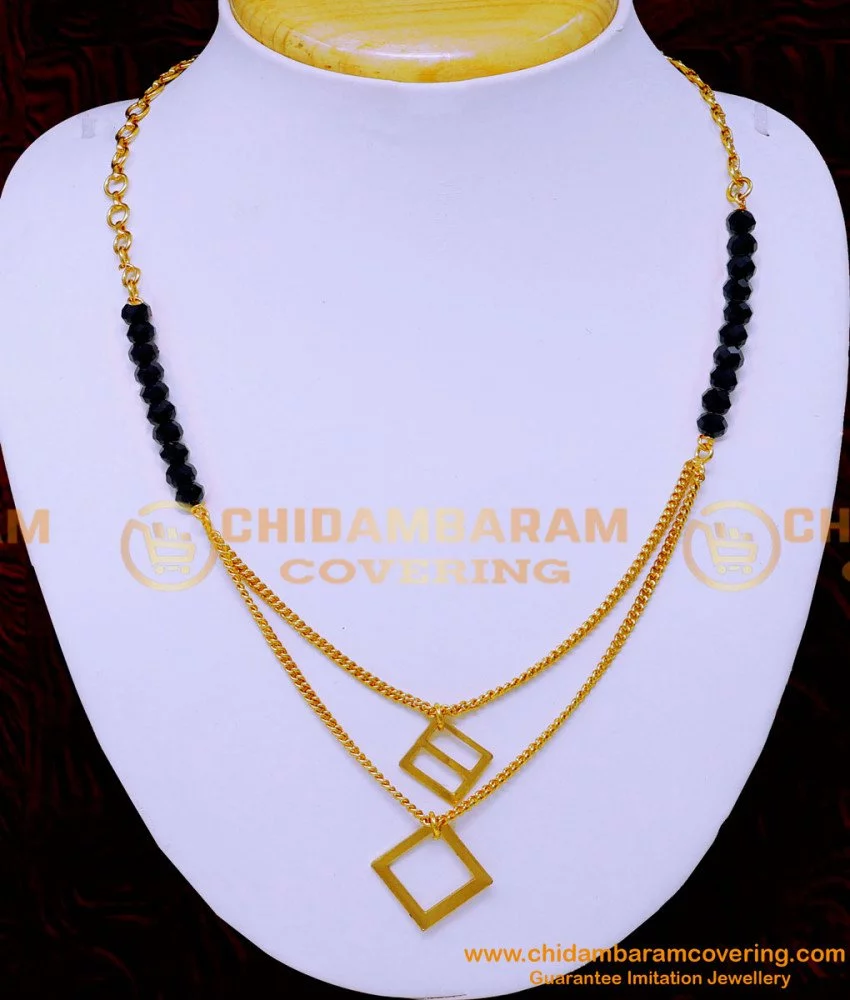 Black Beaded Necklace with Gold Dipped Silver Leaf Pendants - Desically  Ethnic