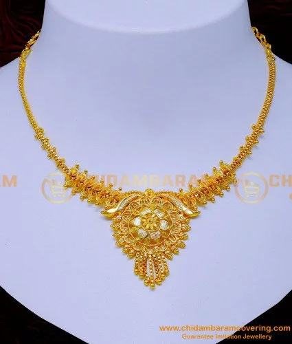 nlc1315 light weight bridal wedding gold necklace design online 1